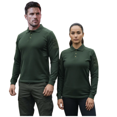 PLAYERA TACTICA TIPO POLO MANGA LARGA Verde
